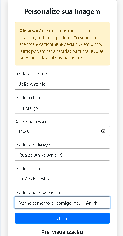 Passo 3 - Personalize o Convite
